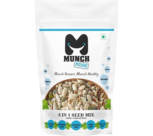 Munchhouse 6 in 1 seed mix | Unroasted | Healthy snacks | Protein rich | Gluten free | Superfood | Vegan | Ready to eat (B0CTKRWF9G) Amazon Price History, Amazon Price Tracker
