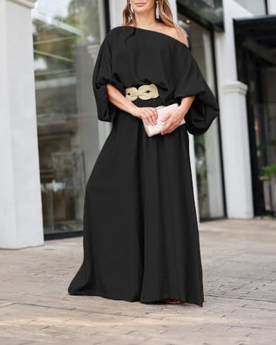 Image of CHICME Women Summer 2 Piece Outfits Off Shoulder Top Flowy Wide Leg Pants Set Vacation Travel Airport Outfits