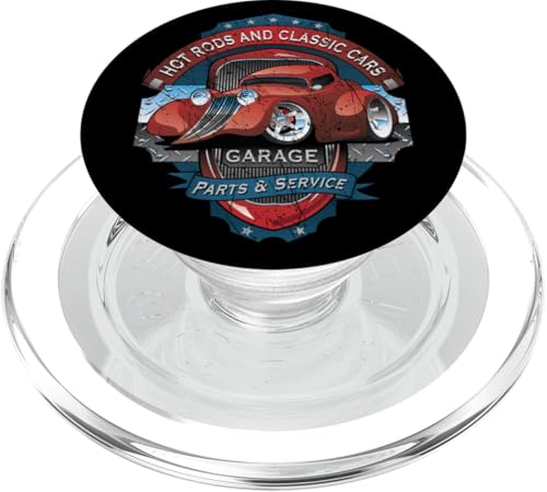Vintage Hotrods e da auto depoca Garage Distressed Design PopSockets PopGrip per MagSafe