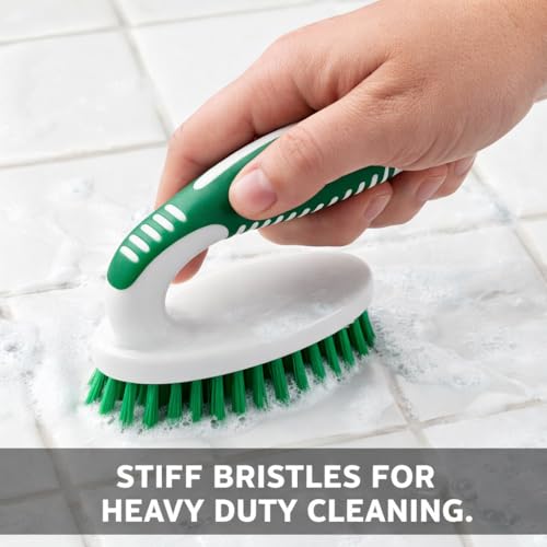 Image of LIBMAN Small Scrub Brush - Heavy Duty Scrub Brush with Strong Stiff Bristles - 3 Pk Durable Cleaning Brushes for Cleaning Bathroom, Kitchen, Floor, Shower, Sink, Tub, Carpet - PET Bristles