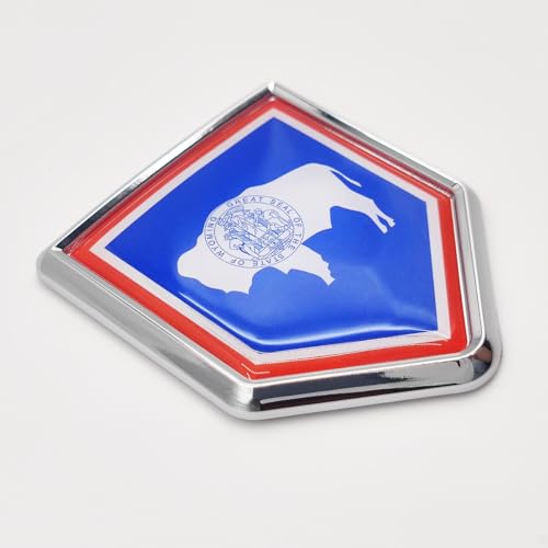 Banderas para parachoques de coche de Wyoming Overdecor calcomanías cromadas que no se decoloran