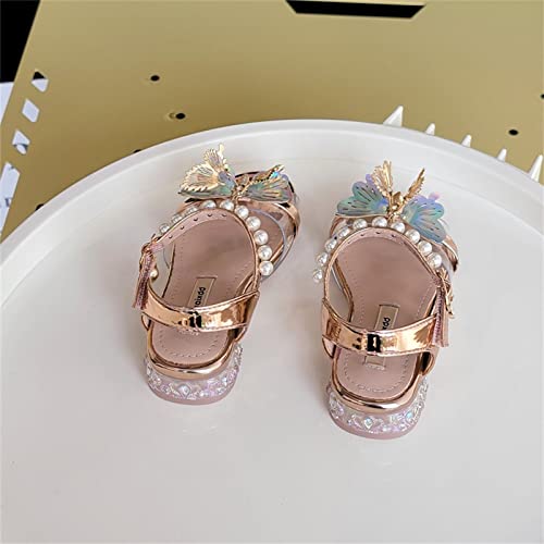 Girls Sandals Grils Dress Shoes Wedding Party Open Toe Butterfly Sandals For Toddler To Big Kids Girls Black2