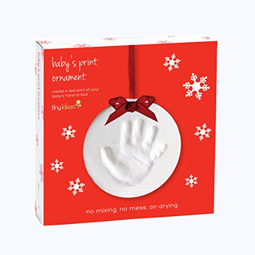 Tiny Ideas Baby's Handprint Or Footprint Christmas Ornament, Easy No-Bake Keepsake Kit, Creative Holiday Gift For New And Expecting Parents #TOP5