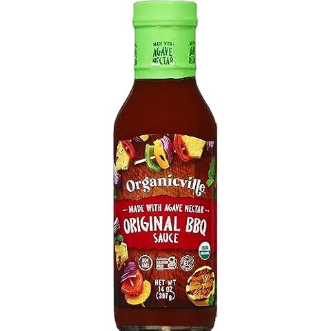 Organicville Original BBQ Sauce - Barbeque Sauce, Sweet, Smoky Flavor, Gluten Free, Vegan, Organic, Non-GMO, Vegan Barbeque Sauce, Gluten Free Barbeque Sauce, Made with Agave Nectar - 14 Oz Cover