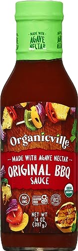 Organicville Original BBQ Sauce - Barbeque Sauce, Sweet, Smoky Flavor, Gluten Free, Vegan, Organic, Non-GMO, Vegan Barbeque Sauce, Gluten Free Barbeque Sauce, Made with Agave Nectar - 14 Oz