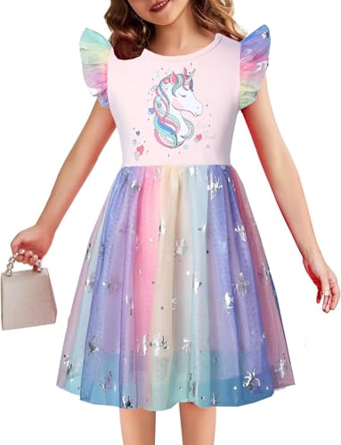 Akyzic Toddler Tulle Dress Unicorn Outfit Birthday Princess Party Girls Summer Causal Tutu Skirts2