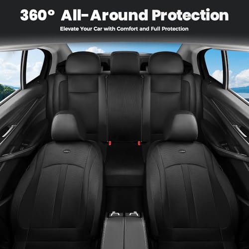 Image of FLORICH Front Car Seat Covers, Breathable Automotive Seat Cover, Universal Seat Covers Car Interior Protectors Cushion for Most Cars&SUV-Black