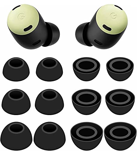 BLUEWALL イヤーチップ イヤホンチップ Google Pixel Buds Pro対応 S/M/Lサイズ ケースにフィット ソフトシリコンイヤーチップ Pixel Buds Pro対応 6組 ブラック
