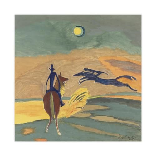 Poster Leon Spilliaert Riders impression sur toile vintage sans cadre 41x41 cm
