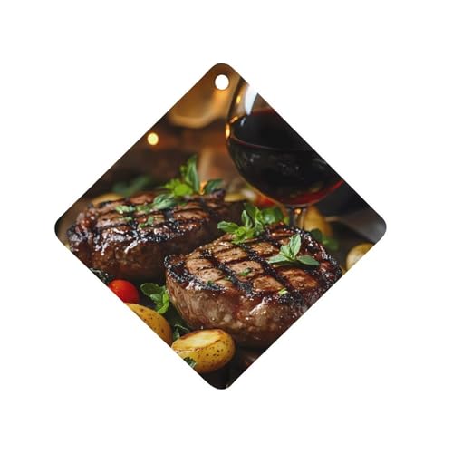 Steak Car Air Freshener Hanging Aromatherapy Tablets for Car Accessories Rhombus