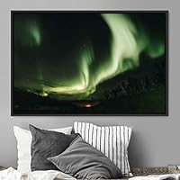 Framed Canvas Wall Art Dayspring Astronomy & Space Contemporary Cosmic Dramatic Green Group Photography Realism - 16x24 inches