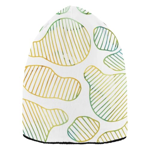 Image of Color Abstraction Yellow Winter Hat for Men Women Slouchy Skull Unique Simple Classic Style Unique, Color Abstraction Yellow, One size