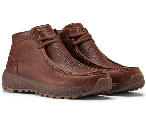 Image of SUREWAY Men's Chukka Boots,Lightweight Durability Leather Moc Toe Work Boots，Fashion Hiking,Driving Shoes,Chelsea Boots for All-Weather Comfort (Office,Casual,Dress)