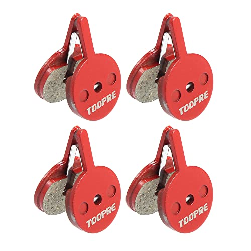 X AUTOHAUX 4 Pair Resin Bicycle Cycle Disc Bike Brake Pads with Spring Leaf, Red