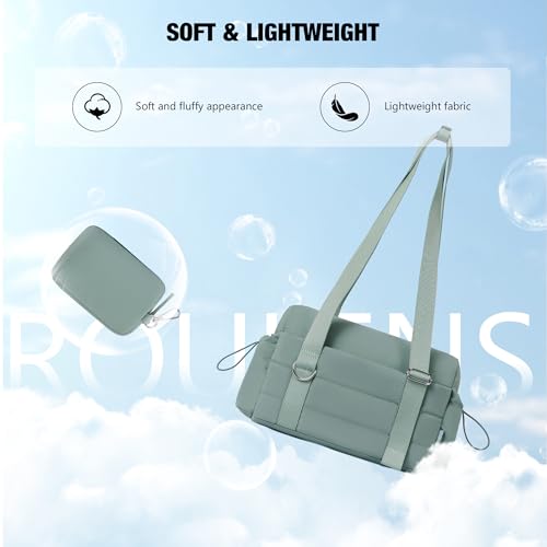 Image of ROULENS Small Gym Bag for Women 2 Set Mini Gym Duffle Bag with Wet Compartment and Coin Wallet, Gym Tote Bag for Workout /Sport /Travel