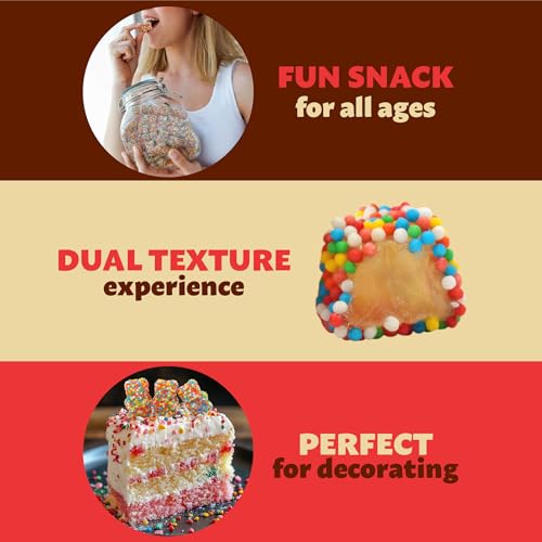 Crunchy Gummy Bears Candy | 1-Pound Pack | Rainbow Nonpareils Bits