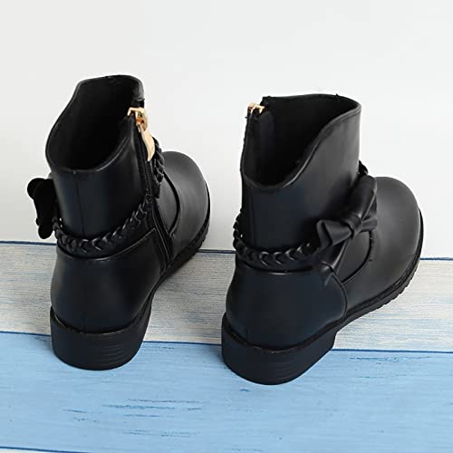 Toddler/Little Kid Girls Short Boots Side Zipper Riding Ankle Boots Cute Bowknot Dress Booties2