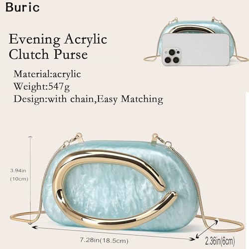 Image of Acrylic Clutch Purse for Women Marbling Evening Wedding Handbags Acrylic Shell Box Purses for Party Prom Cocktail