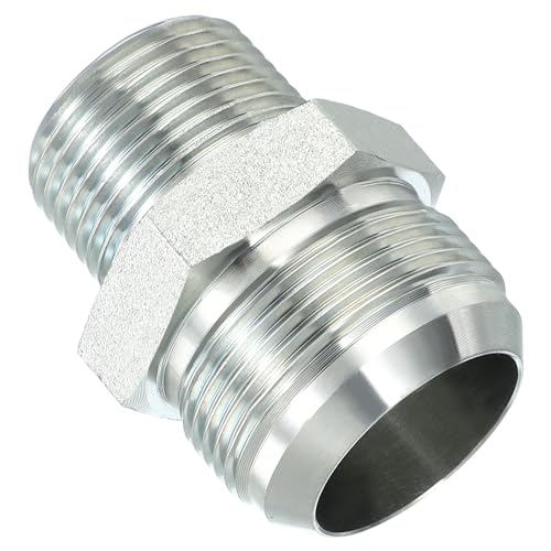 Image of PATIKIL Pipe Adapter Connector 1-5 /8 inch Male 74 Flare JIC x 1 inch Male R Pipe Fitting Oil Feed Restrictor Fitting Hydraulic Connector for Oil Steam Water Pipelines System