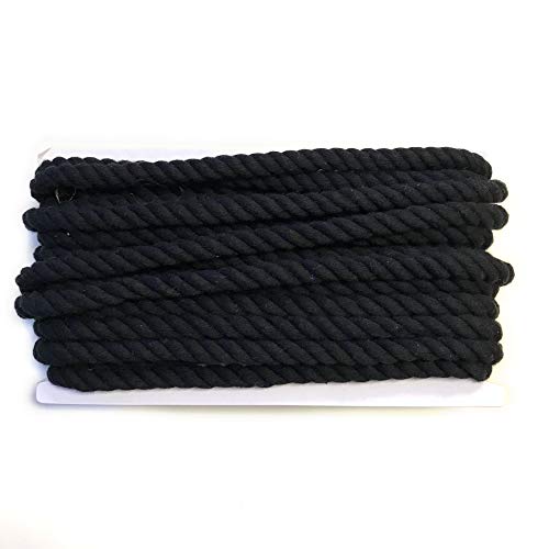 Over Kleshas Cotton One Way Braided Draw Cord Strap (10Yd/Pack) (Black, 1/2") #TOP2