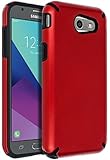 SENON Slim-fit Shockproof Anti-Scratch Anti-Fingerprint Protective Case Cover for Samsung Galaxy J3 Emerge,J3 2017,J3 Prime,J3 Mission,J3 Eclipse,J3 Luna Pro,Sol 2,Amp Prime 2,Express Prime 2,Red