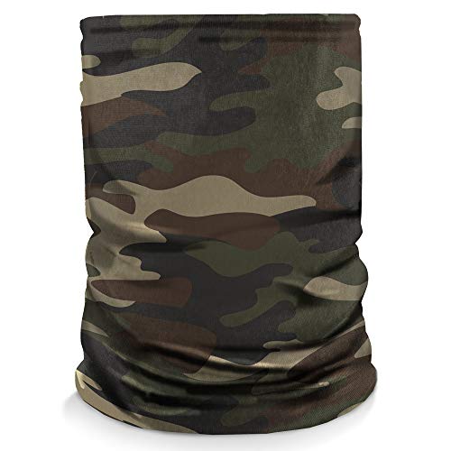 Controller Gear Neck Gaiter Face Mask Scarf - Proudly Made in the USA. Sun & Dust Protection, Sport, Bandanas for Fishing, Hiking, Cycling, Motorcycling, Running - Woodland Camo - Not Machine Specific