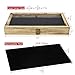 MOOCA Wooden Jewelry Display Case, Pocket Knife Display Case with Tempered Glass Top Lid and Removable Black Luxurious MDF Velvet Jewelry Pad, Oak Color