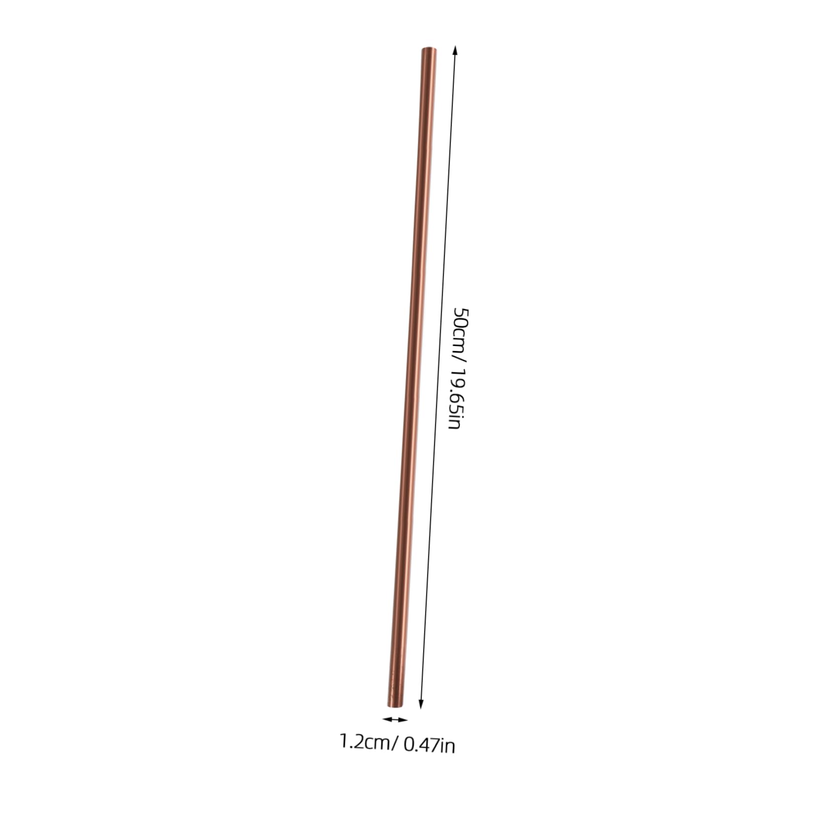 OUNONA 12mm Diameter Copper Round Tube 1.5mm Wall 500mm Length Metal Rods for Crafting