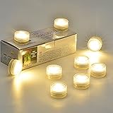 Submersible Flameless Tea Lights Candles – 20 Pack Battery Operated LED Electric Votive Fake Candles | Mini Underwater Led Tealight Accent Lights for Pool Pond Wedding Party Decoration (Warm White)