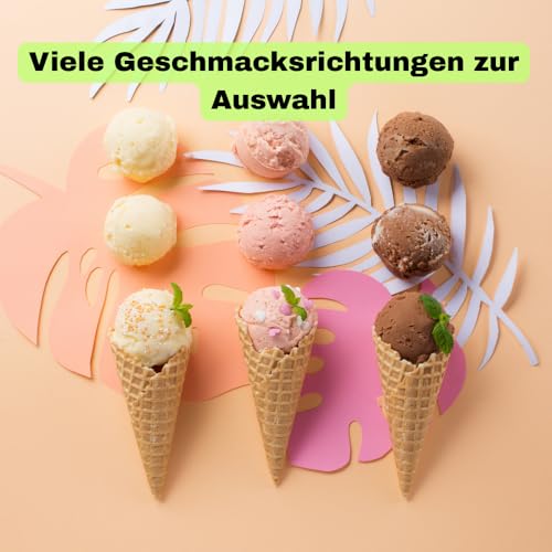 Bazko Erdbeere Eispulver für Eismaschine | Softeispulver Speiseeispulver 2 kg für 6 kg Eis | 1:2 | Nur Wasser Hinzufügen | Cremig & Ergiebig – Bild 7