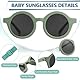 BTHRORO Kinder Sonnenbrille für Jungen und Mädchen, Niedliche UV400 Schutz Polarisierte Sonnenbrille Runde Baby Sonnenbrille mit Verstellbar Gurt für 0-2 Jahre