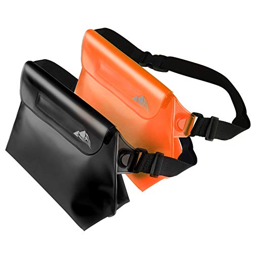 HEETA 2-Pack Waterproof Pouch with Waist Strap, Transparent Screen Touchable Dry Bag