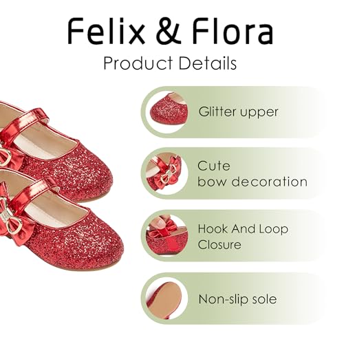 Image of Felix & Flora Toddler Flower Girl Dress Shoes - Baby Girl Ballet Mary Jane Flats for Party School Wedding
