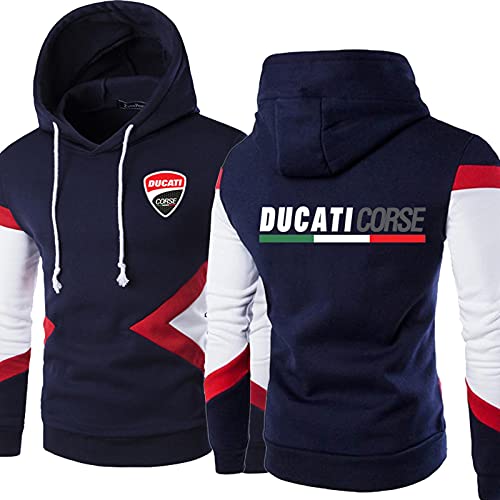 DUAN Sweat à Capuche pour Hommes Imprimé Corsage Ducati Maillot de Baseball Unisexe à Capuche Couture de vêtements de Sport décontractés Manteau à Manches Longues - Cadeau Ados,Navy Blue,M Cover