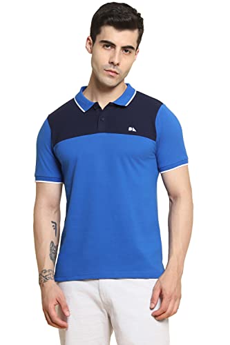 Image of Dennis Lingo Men's Poly Cotton Regular Fit Color Blocked Half Sleeve Polo T-Shirt