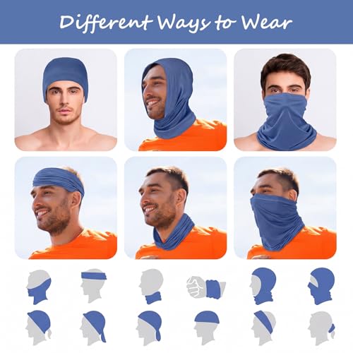 Image of Geyoga 6 Pcs Summer UV Protection Cooling Neck Gaiter Scarf Face Clothing Neck Gaiter Mask Sunscreen Breathable Bandana