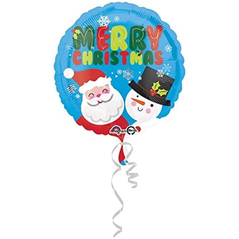 QIK BUY 17" Merry Christmas Xmas Foil Balloon Santa And Snowman Head Cover