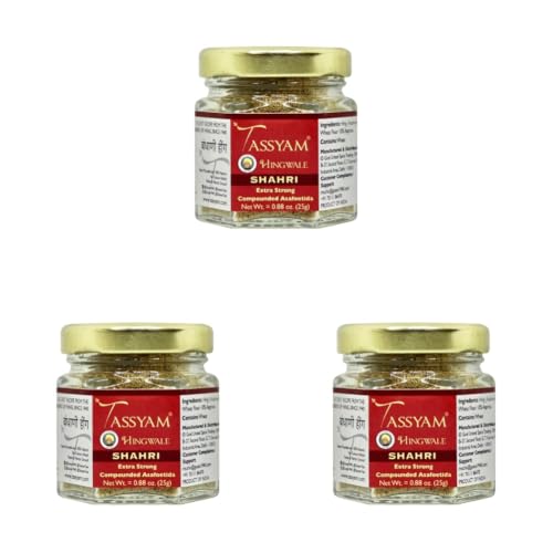 Image of Tassyam Organics Hingwale Extra Strong Shahri Hing 25g Bottle | Hand Pounded & Natural | Jain Hing (Pack of 3)