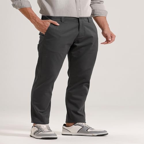 Image of BASICS Premium Cotton Stretch Formal Trousers for Men | Office Pants