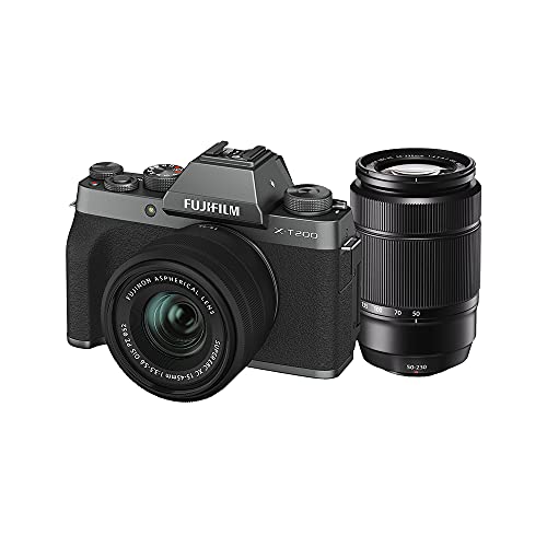 Fujifilm X-T200 Mirrorless Camera Body with 15-45 mm + 50-230 mm Dual Lens Kit - Dark Silver