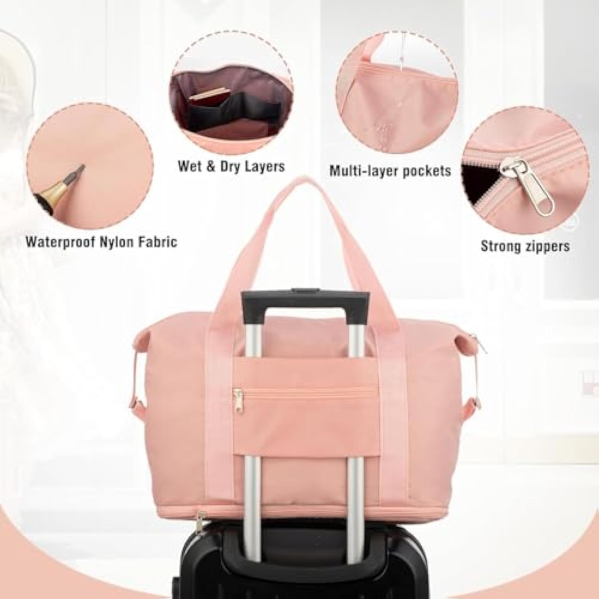 Expandable Duffle Bag with Wheels for Travel