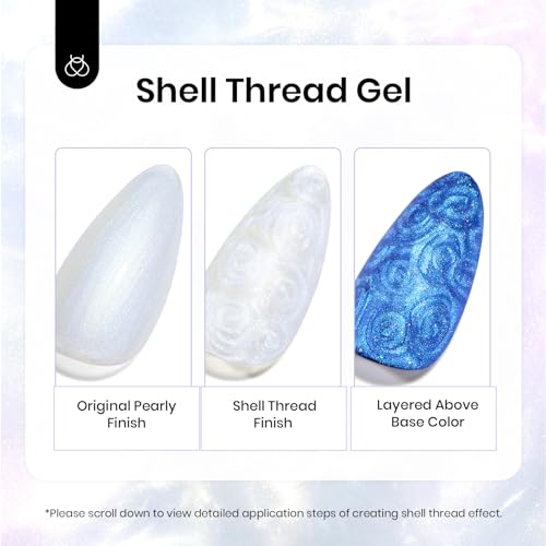 Image of Beetles Pearl Gel Nail Polish, 1 Pcs 15ml Pearl White Glitter Blue Gel Polish Soak Off Shimmer Nail Art Crystal Snowflakes Manicure Salon Diy Home Uv Nail Art Designm