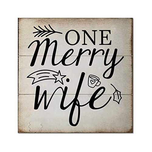 Decoration murale en bois rustique One Merry Wife pour salon et sejour