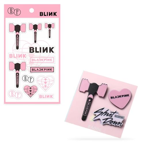 DEFGNOP Set de broche y pegatina de Blackpink, Blackpink Merch para fans de Kpop, regalo perfecto para los fans DEFGNOP Set de broche y pegatina de Blackpink, Blackpink Merch para fans de Kpop, regalo perfecto para los fans