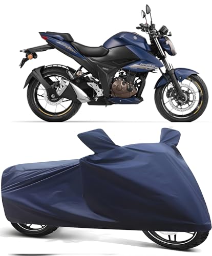 Image of AutoCart Bike Scooty Motorcycle Cover for Premium Bike (Blue Color) Also Suitable for All 125 CC Bikes and Scooty and Upto 150cc Pack of 1 | Design for Suzuki GIXXER