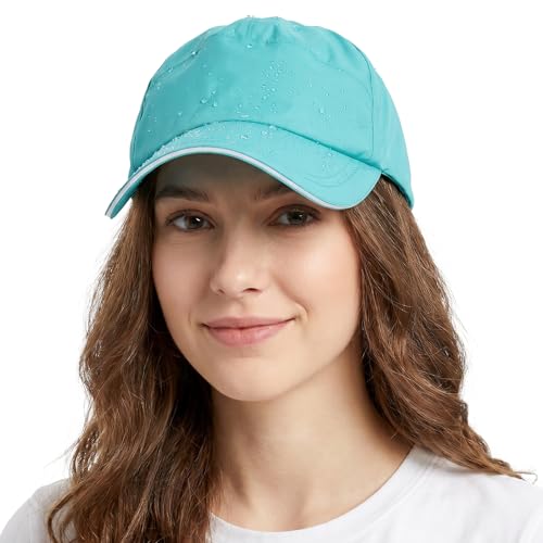 Image of Mens Waterproof Baseball Cap Womens Rain Hat Quick Dry Running Hat with Sweatband Outdoor Golf Breathable Sports Cap