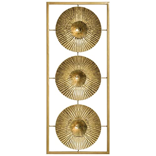 Atmosphera - Déco Murale en métal doré 25x61 cm