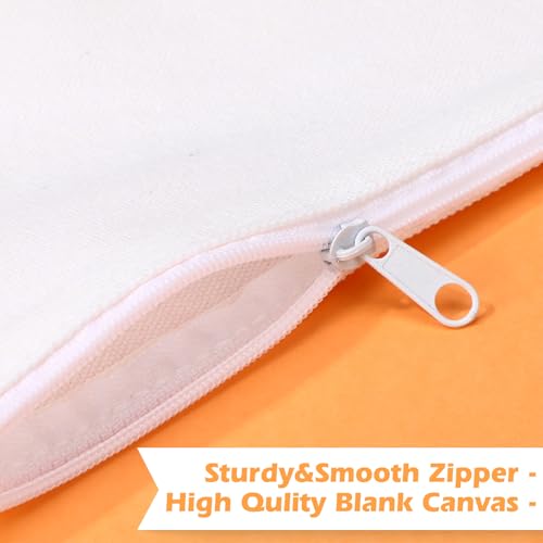 Image of Reginary 80 Pack Canvas Zipper Makeup Bags Bulk Pencil Pouches Blank DIY Craft Canvas Cosmetic Bag Pouch with Zipper for Makeup Cosmetic Toiletry Stationary Storage (All White)