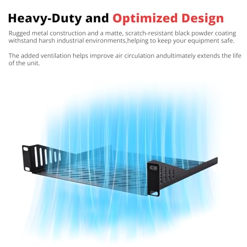 Image of GeeekPi DeskPi RackMate 1U Rack Shelf, 10 Inch, Black, Metal, Rack Mount, Compatible with Server, Audio, Video Equipment