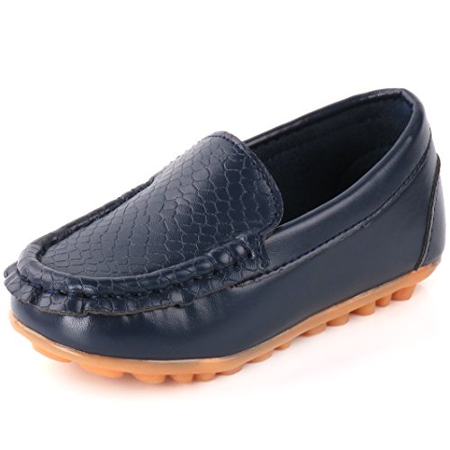 Image of Femizee Toddler Boys Leather Loafers Comfort Uniform Oxford Dress Wedding Shoes